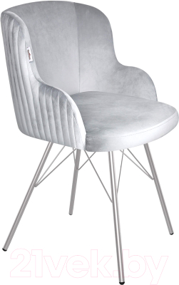 Стул Sheffilton SHT-ST39-1/S37 (серое облако/хром лак) - фото
