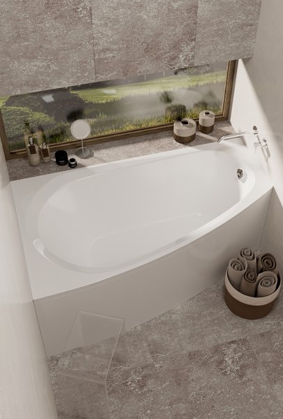 Ванна акриловая Alba Spa Baline Asymmetric 150x90 L