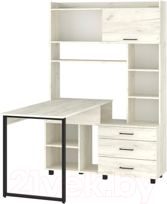 Компьютерный стол Премиум Персона-12 (дуб крафт белый) - фото