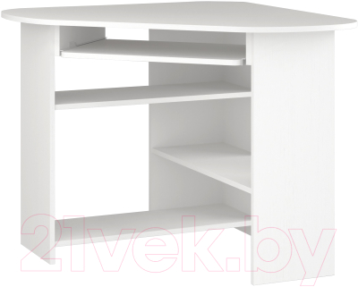 Компьютерный стол Премиум Комфорт-4 (белый текстурный) - фото