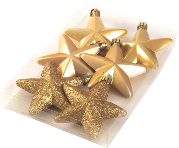 Набор елочных игрушек Белбогемия Звезда AR3/37L7506PBMG/LightGold / 101788 - фото