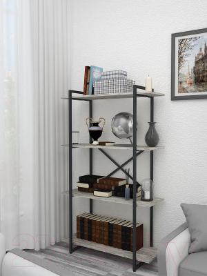 Стеллаж Gutta 4 полки 151x92x34 (патина черный)