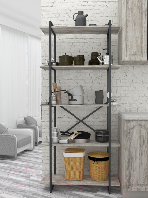 Стеллаж Gutta 5 полок (патина черный)