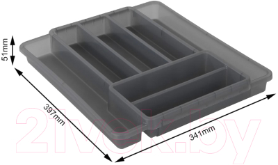 Органайзер для столовых приборов Rotho Domino / 1752508812 (антрацит)