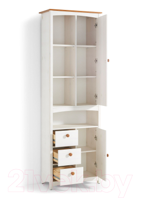 Шкаф для ванной Dipriz Paula Д.70022.1 (белый воск/черри)