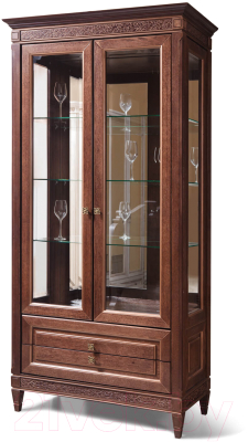 Шкаф с витриной Гомельдрев Бристоль ГМ 6402 Дуб
