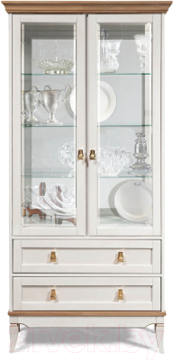 Шкаф с витриной Гомельдрев Тельма ГМ 6507 Дуб (белый/натуральный дуб)