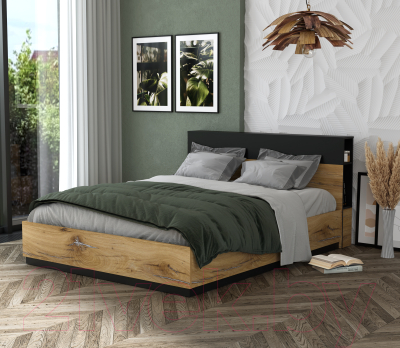 Двуспальная кровать Интерлиния Quartz QZ-К160 с ПМ