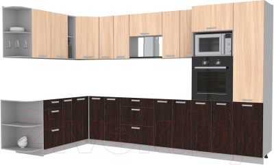 Готовая кухня Интерлиния Мила Лайт 1.88x3.4 левая без столешницы - фото