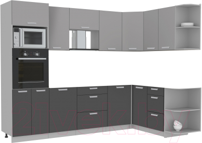 Готовая кухня Интерлиния Мила Лайт 1.68x2.8 правая без столешницы - фото