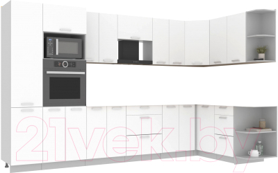 Готовая кухня Интерлиния Мила Лайт 1.68x3.4 правая без столешницы - фото