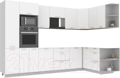 Готовая кухня Интерлиния Мила Лайт 1.68x3.2 правая без столешницы - фото