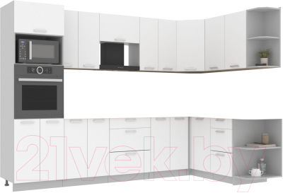 Готовая кухня Интерлиния Мила Лайт 1.68x3.0 правая без столешницы - фото