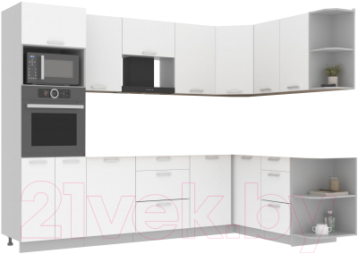 Готовая кухня Интерлиния Мила Лайт 1.68x2.8 правая без столешницы - фото
