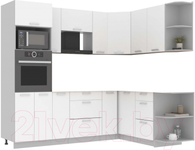 Готовая кухня Интерлиния Мила Лайт 1.68x2.4 правая без столешницы - фото