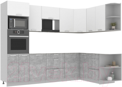 Готовая кухня Интерлиния Мила Лайт 1.68x2.8 правая без столешницы - фото