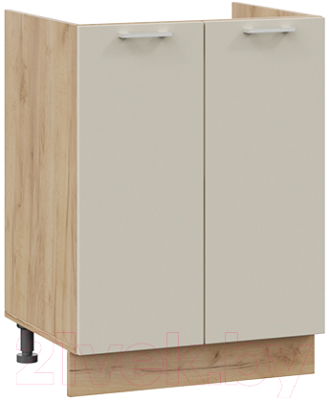 Шкаф под мойку ТриЯ Габриэлла 1Н6М (дуб крафт золотой/крем) - фото