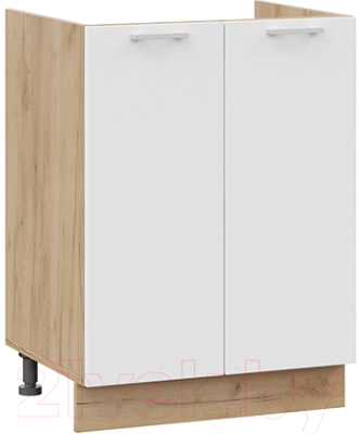 Шкаф под мойку ТриЯ Габриэлла 1Н6М (дуб крафт золотой/сноу) - фото