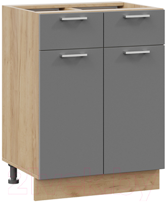 Шкаф-стол кухонный ТриЯ Габриэлла 1Н6Я1 (дуб крафт золотой/титан) - фото