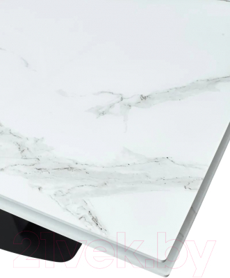 Обеденный стол M-City Ниагара 160 / 480M04461 (белый мрамор/черный)