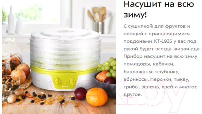 Сушилка для овощей и фруктов Kitfort KT-1935-2