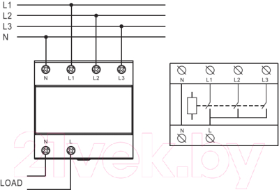 Реле контроля фаз КС RVF-3-63A / 82738