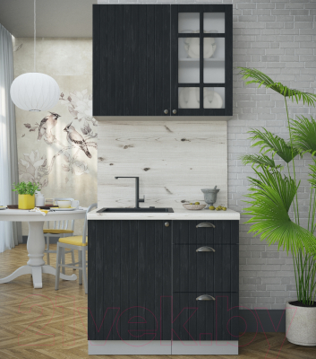 Кухонный гарнитур Интерлиния Берес 0.9А (дуб английский/бискайская сосна)