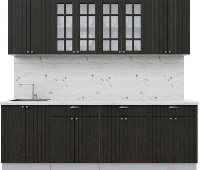 Кухонный гарнитур Интерлиния Берес 2.4А (дуб английский/бискайская сосна) - фото