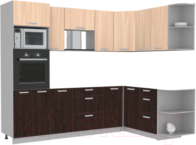 Готовая кухня Интерлиния Мила Лайт 1.68x2.6 правая без столешницы - фото