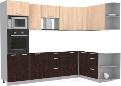 Готовая кухня Интерлиния Мила Лайт 1.68x2.8 правая без столешницы - фото