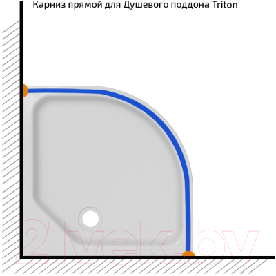 Карниз для душевого поддона Triton Полукруглый 70x70