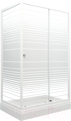 Душевой уголок Triton Фьюжн 120x80 А (белый/полосы) - фото