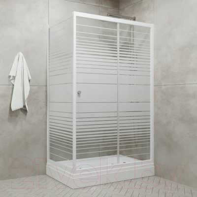 Душевой уголок Triton Фьюжн 120x80 А (белый/полосы)