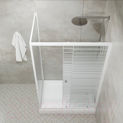 Душевой уголок Triton Фьюжн 120x80 А (белый/полосы)