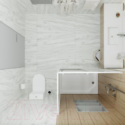 Душевой уголок Triton Фьюжн 120x80 А (белый/полосы)