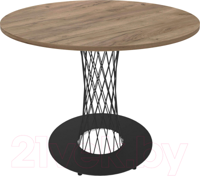 Обеденный стол Sheffilton SHT-TU3-1/90 ЛДСП (черный муар/дуб галифакс табак) - фото