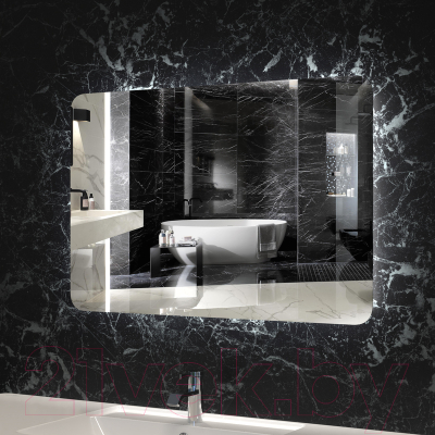 Зеркало Пекам MartaFly 120x80 / MartaFly-120x80dcl (с подсветкой, сенсором на взмах руки и часами)