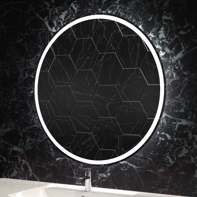 Зеркало Пекам Ring 1 70x70 / Ring1-70x70dcl (с подсветкой,сенсором на взмах руки и часами)