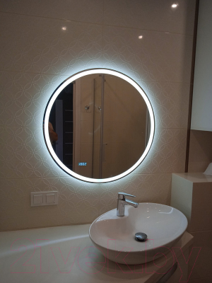 Зеркало Пекам Ring 1 70x70 / Ring1-70x70dpcl (с подсветкой,сенсором на взмах руки,подогревом,часами)