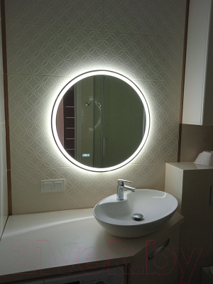 Зеркало Пекам Ring 1 70x70 / Ring1-70x70dpcl (с подсветкой,сенсором на взмах руки,подогревом,часами)