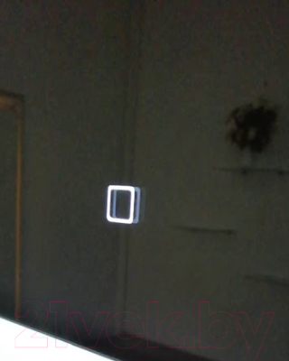 Зеркало Пекам RingFly 90x90 / ringFly-90x90scl (с подсветкой, сенсором на прикосновение и часами)