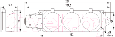 Розетка переносная IEK Омега PKR61-016-2-K07