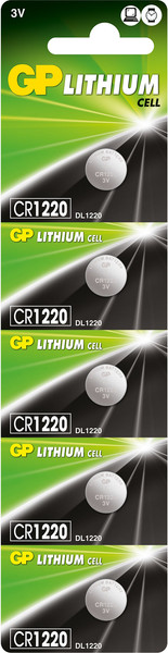 Комплект батареек GP Batteries Lithium CR1220 / GP CR1220RA-7C5 - фото