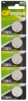 Комплект батареек GP Batteries Lithium CR2016 / GP CR2016-2C5 - фото