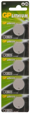 Комплект батареек GP Batteries Lithium CR2025 / GP CR2025-2C5 - фото