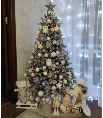 Ель искусственная Maxy Poland Платиновая заснеженная с литыми ветками