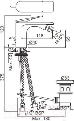 Смеситель Jaquar Laguna LAG-CHR-91213B