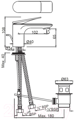 Смеситель Jaquar Laguna LAG-BLM-91051B