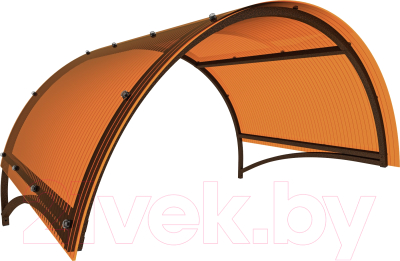 Козырек ИМпласт Арка Полимер 1500х1050 Янтарь - фото