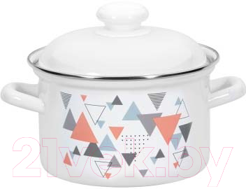 Кастрюля Лысьвенские эмали Треугольники С-1610 АП2/4 - фото